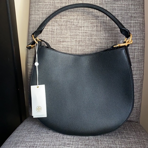 TORY BURCH CARSON SMALL LEATHER HOBO BAG - Picture 4 of 10